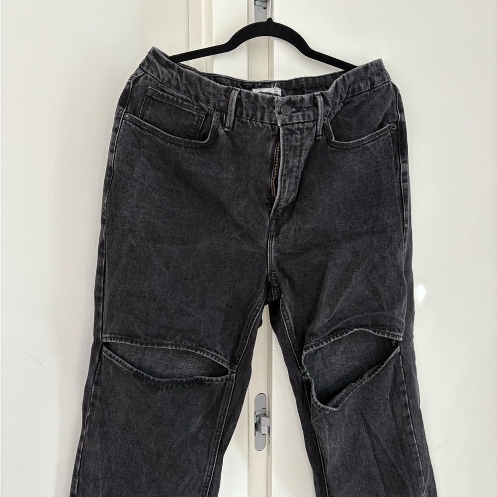 Good American Black Distressed Jeans